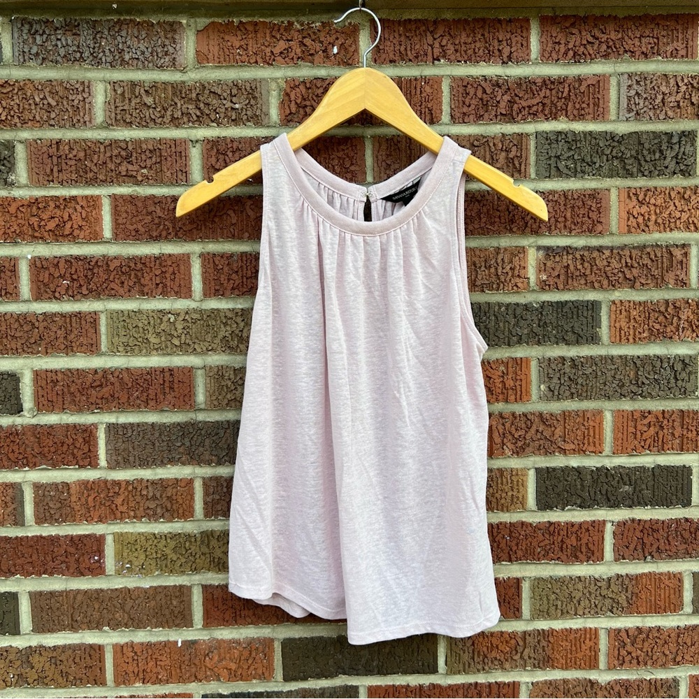 Banana Republic Light Pink Pleated Top Sleeveless Tank Top
